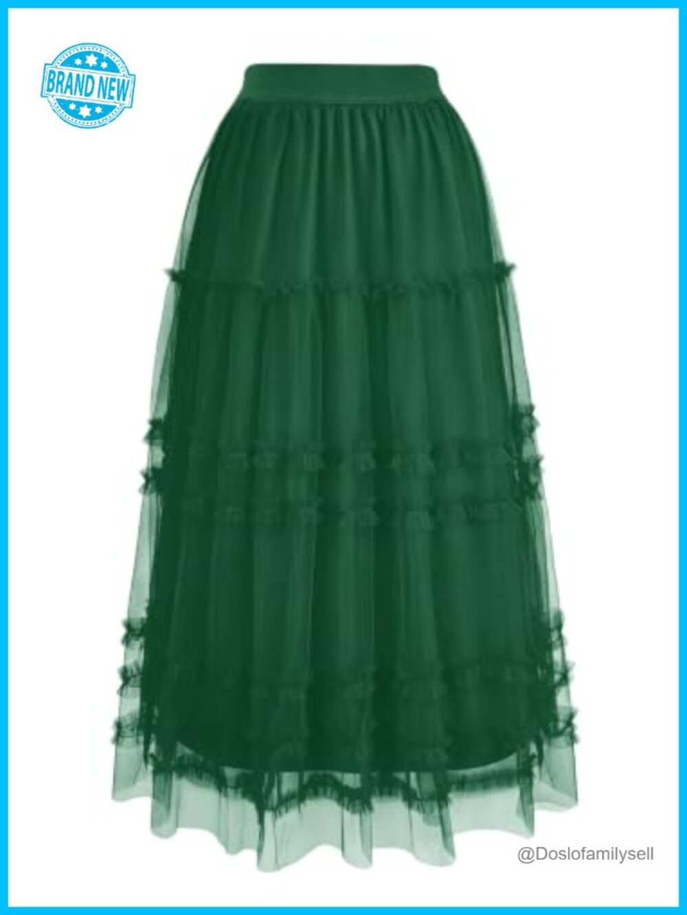 Tulle Midi Skirt Layered Long Flowy A-Line Fairy Tutu
